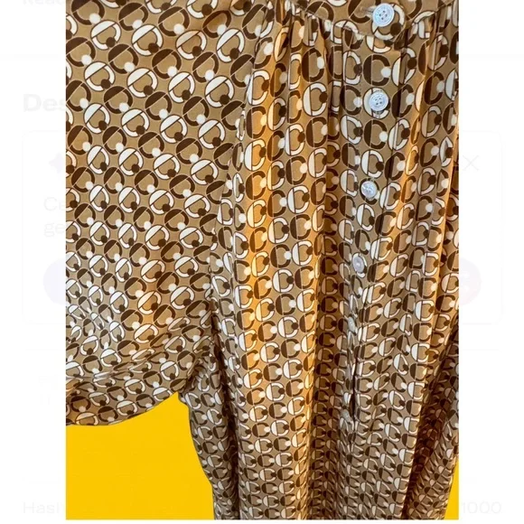 Celine Women's Geometric Silk Maxi Dress - Camel - Picture 4 of 4